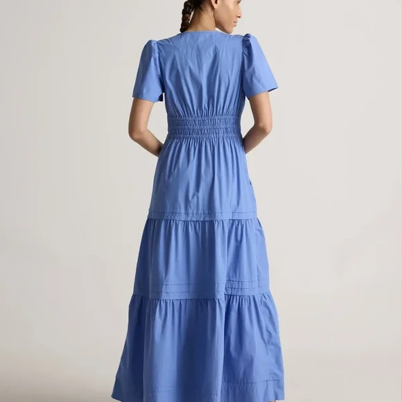 Quince Tiered Maxi Dress in Navy, White, and True Blue - Picture 3 of 4